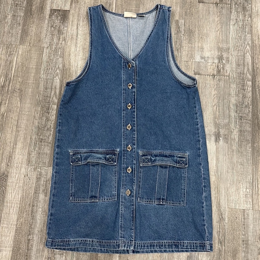 Vintage denim button up dress